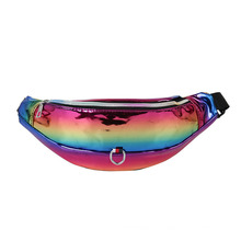 High Quality Custom Logo Trendy Waterproof Summer Accept OEM Waist Messenger Belt Leather Bags Holographic Colorful Women Fanny Pack Travel Waist Bag